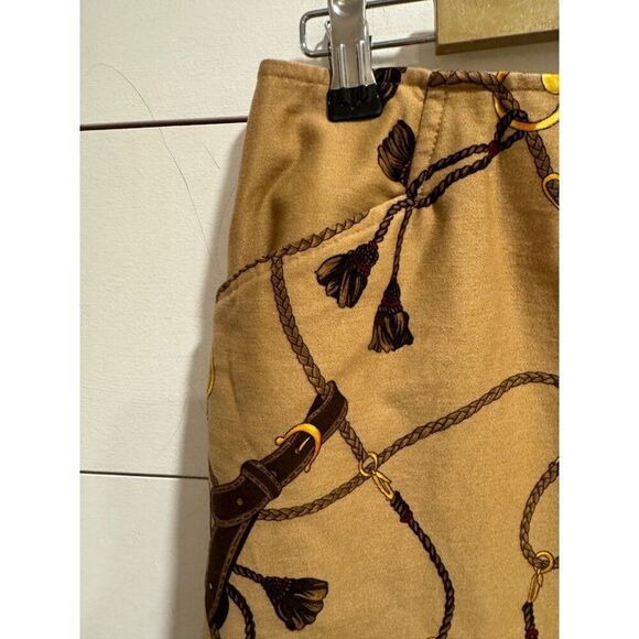 Vintage Talbots Equestrian Print Knee Length Skirt Sz 10 Made in USA - Picture 3 of 8